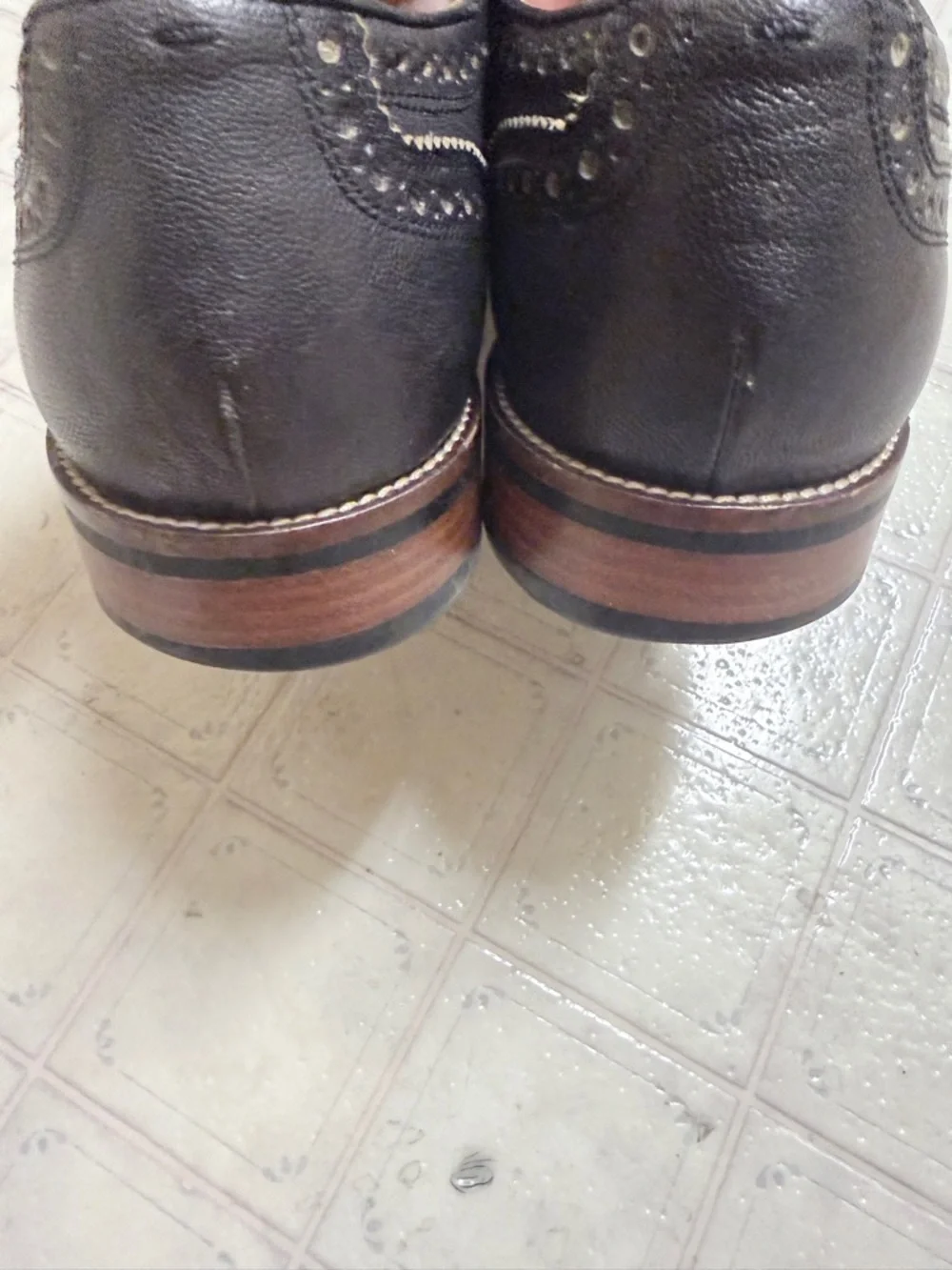 Cole Haan Men's Black Leather Wingtip Oxfords